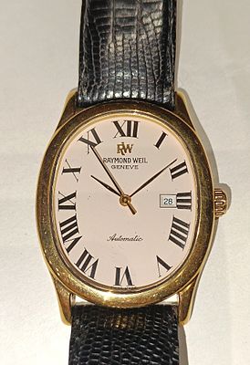 Rel&oacute;gio Raymond Weil em a&ccedil;o e plaqu&ecirc;, autom&aacute;tico