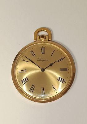 Rel&oacute;gio de bolso Longines em ouro 750%, 30.2gr total