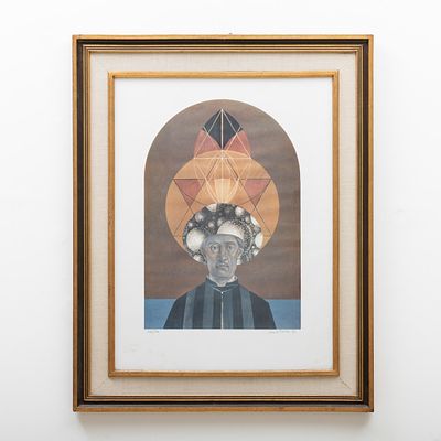 LIMA DE FREITAS (1927-1998) - SERIGRAFIA. "Sem título" Serigrafia colorida sobre papel