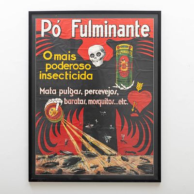CARTAZ PUBLICITÁRIO. "Pó Fulminante - O mais poderoso insecticida" Impressão colorida