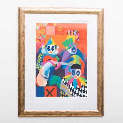 ROBERTO CHICHORRO (n.1941) - SERIGRAFIA. "Palhaços" Serigrafia colorida sobre papel (87/150)
