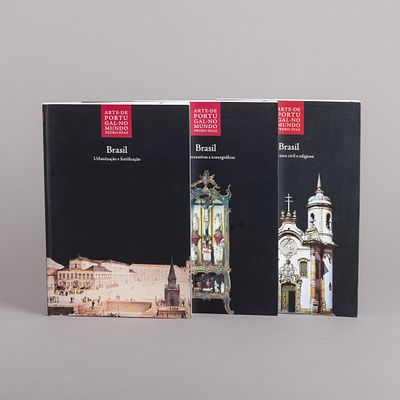 TR&Ecirc;S LIVROS-ARTE DE PORTUGAL NO MUNDO. Por Pedro Dias, "Arte de Portugal no Mundo-Brasil: 