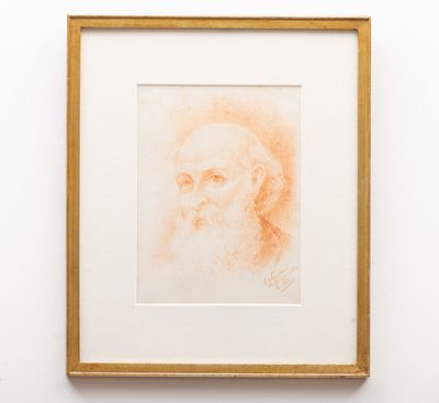 EM&Iacute;LIO VELO (S&eacute;c. XIX/XX). "Retrato de homem" Estudio. Sangu&iacute;nea sobre papel, assinada e datada 