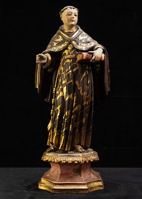 Saint Anthony. Polychrome wood sculpture of Saint Anthony (18th century). The figure is depicted 