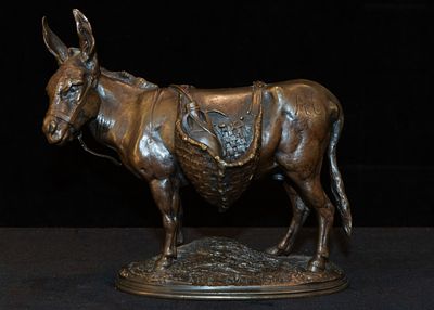 Auguste Nicholas Cain - Figure of a donkey 
Auguste Nicholas Cain. Bronze sculpture of a donkey. 