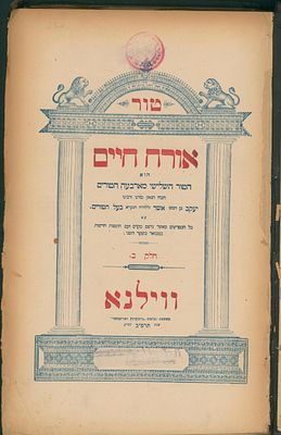 טור אורח חיים עם חותמת ישיבה הרמה פרעשבורג - some pages are lose עם חתימות כמה יהודים מפרעשבורג 