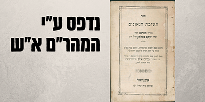 תשובת הגאונים - מהר"ל מפראג ורבי יעקב פאללאק מלובלין - נדפס ע"י ידי המהר"ם א"ש שצירף הקדמה 