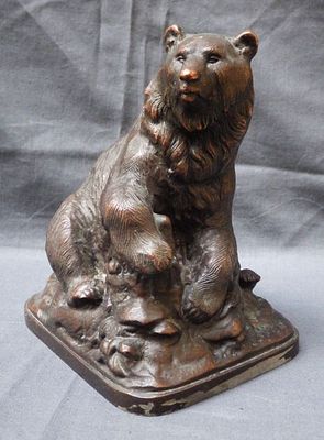 Статуэтка "Медведь". Литьё. Силумин. Меднение, патинирование. Ленинградский завод 