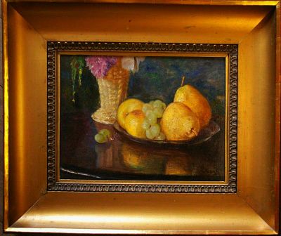 Геллер П.И. - "Натюрморт". Холст, масло. Размер работы - 30 х 40 см. 1910-е годы. 
Работа оформлена 