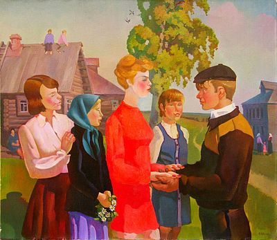 "ЛЮДИ СЕЛА" - выставка произведений ленинградских художников (30 работ готовых к экспонированию).