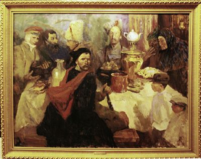 БОЛЬШОЙ ФОРМАТ Белявский А.Х. - "Герои Гражданской войны". Размер картины - 156 х 200 см. Размер 