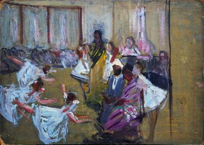 Долинина А.А. - "Индийские артисты в хореографическом училище". Эскиз дипломной работы Долининой 