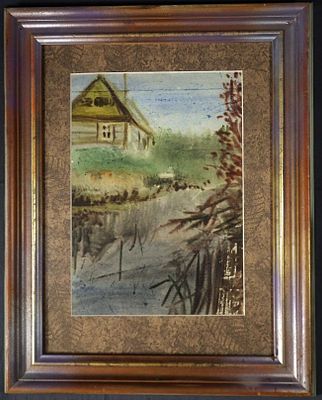 Мюльстефан Е.И. "Садоводство "Грёзы" . Бумага, акварель. Размер акварели "в свету" - 30 х 22 см. 