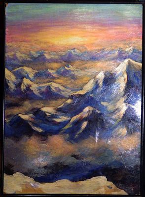 Петров Б.С. - "Восхождение. Апофеоз". Картон, масло. Размер работы - 82 х 59 см. Вторая треть 20 