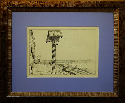 Остроумова-Лебедева А.П. - "Французская набережная" (после 1918 года Набережная Кутузова). Литографи 