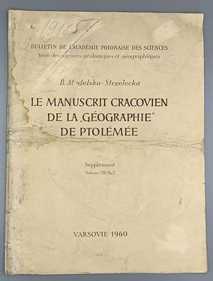 Bozena Modelska-Strzelecka. Краковская рукопись Птолемея `География`. Дополнение. . Le manuscrit 