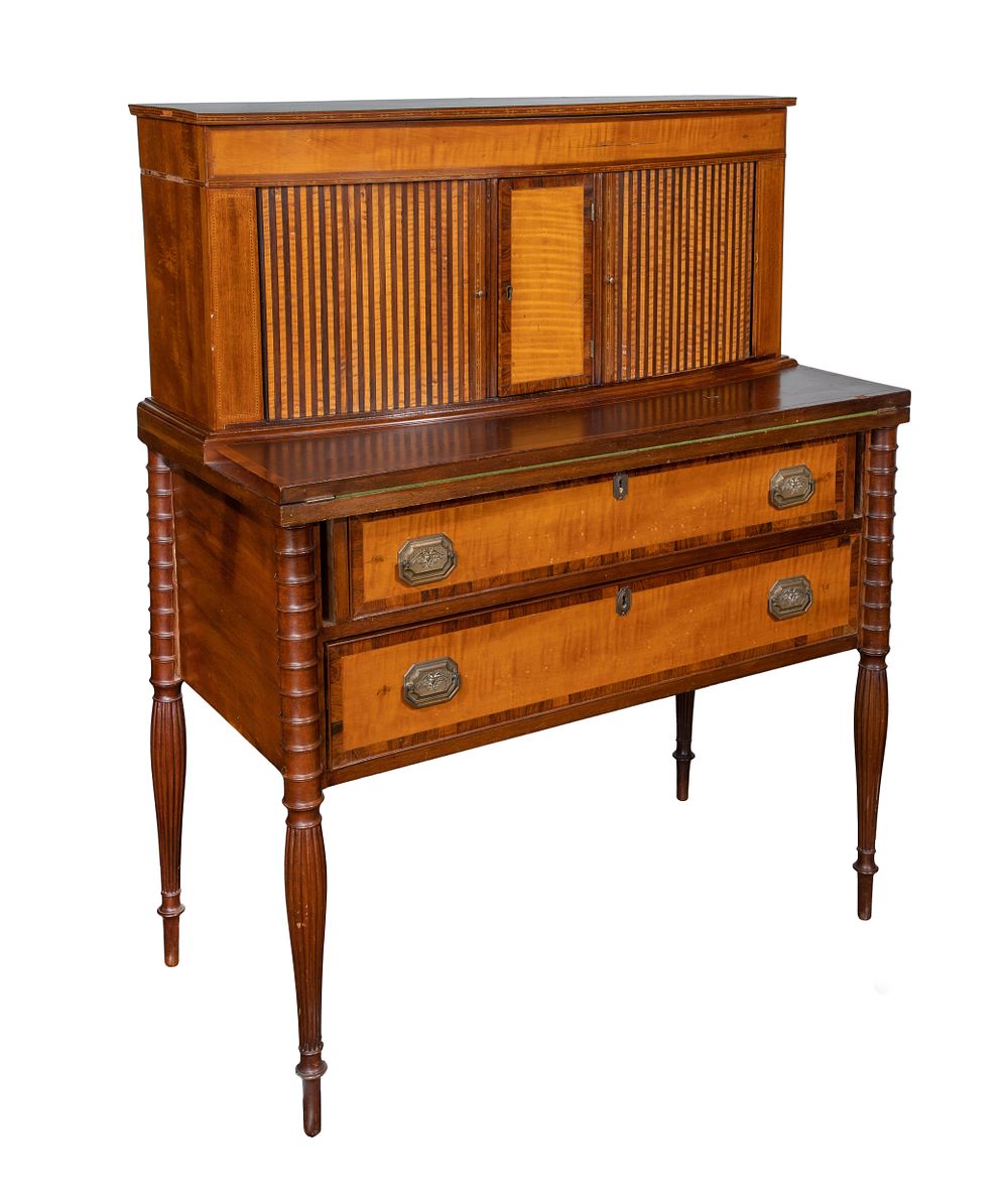 Lot 163: Federal Period Tambour Desk