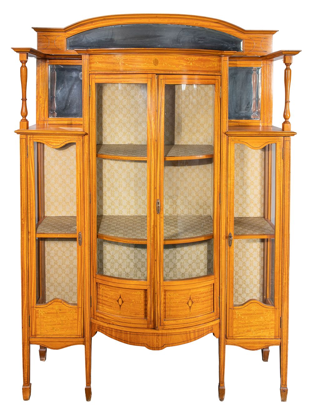 Lot 164: Edwardian Inlaid Vitrine Cabinet