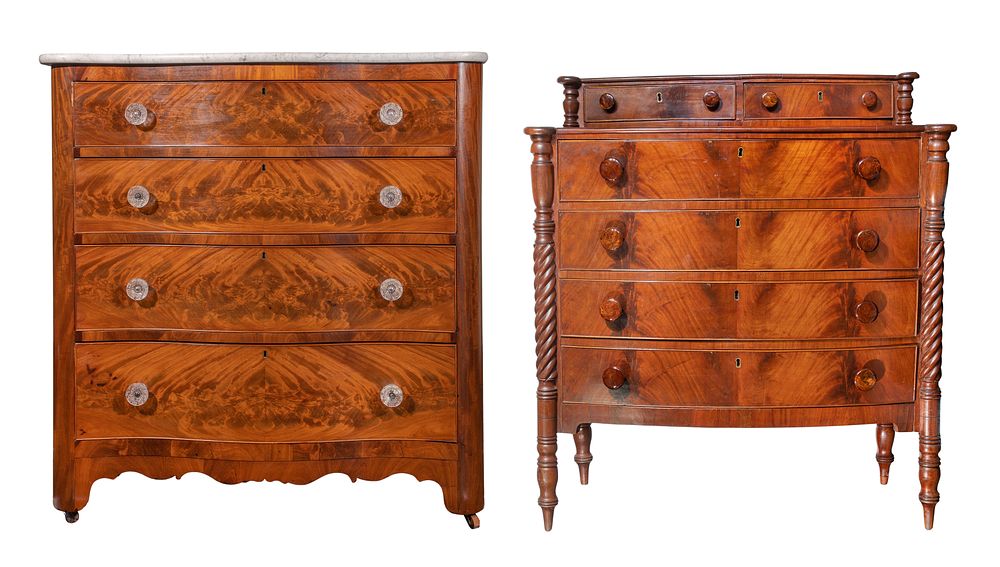 Lot 166: Empire Period Flame Mahogany Chests