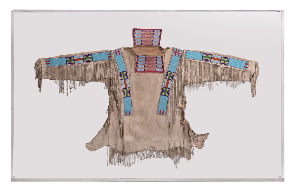 Lot 183: Plains Indian Beaded Buckskin War Shirt