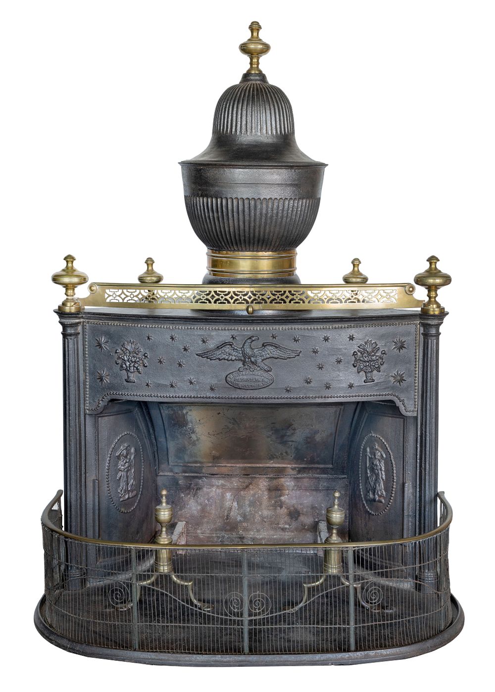 Lot 194: T. W. Tallmadge Cast Iron Franklin Stove