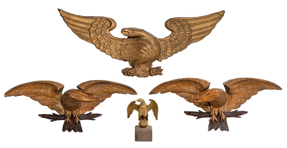 Lot 195: Brass and Wood Eagle Assortment
