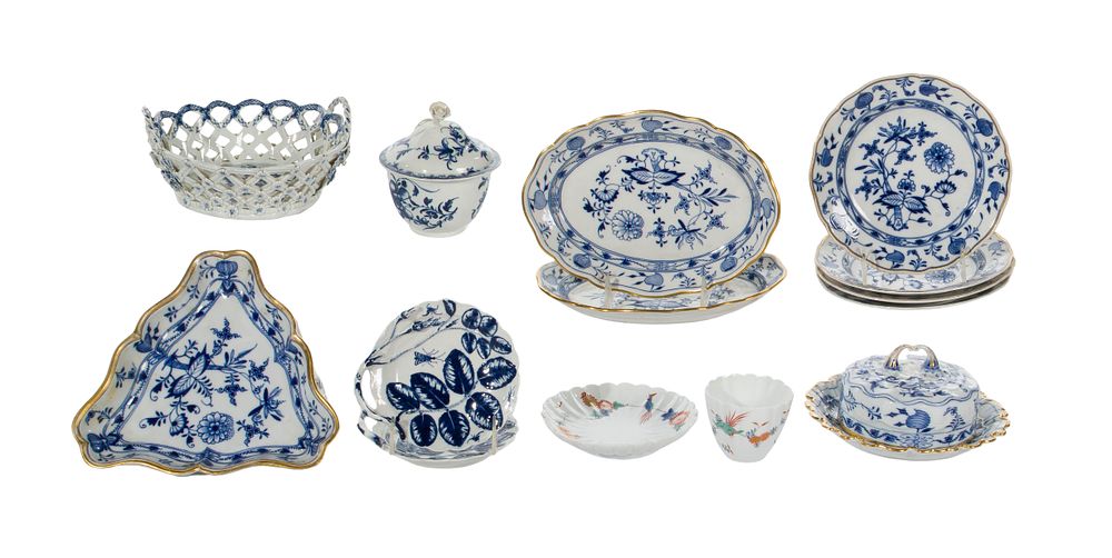 Lot 242: Meissen Porcelain and Worcester Assortment
