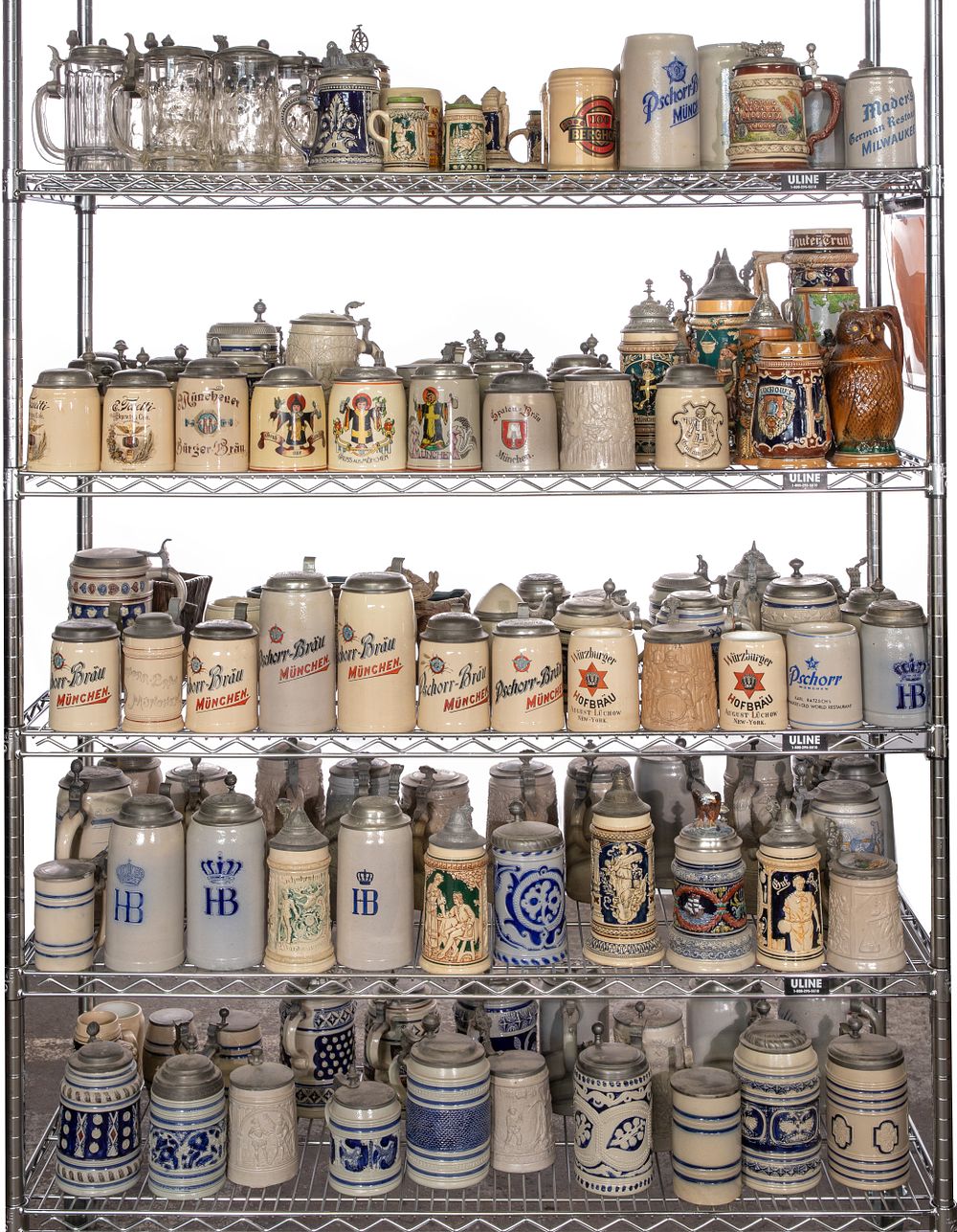 Lot 270: Ceramic and Glass Beer Stein Assortment