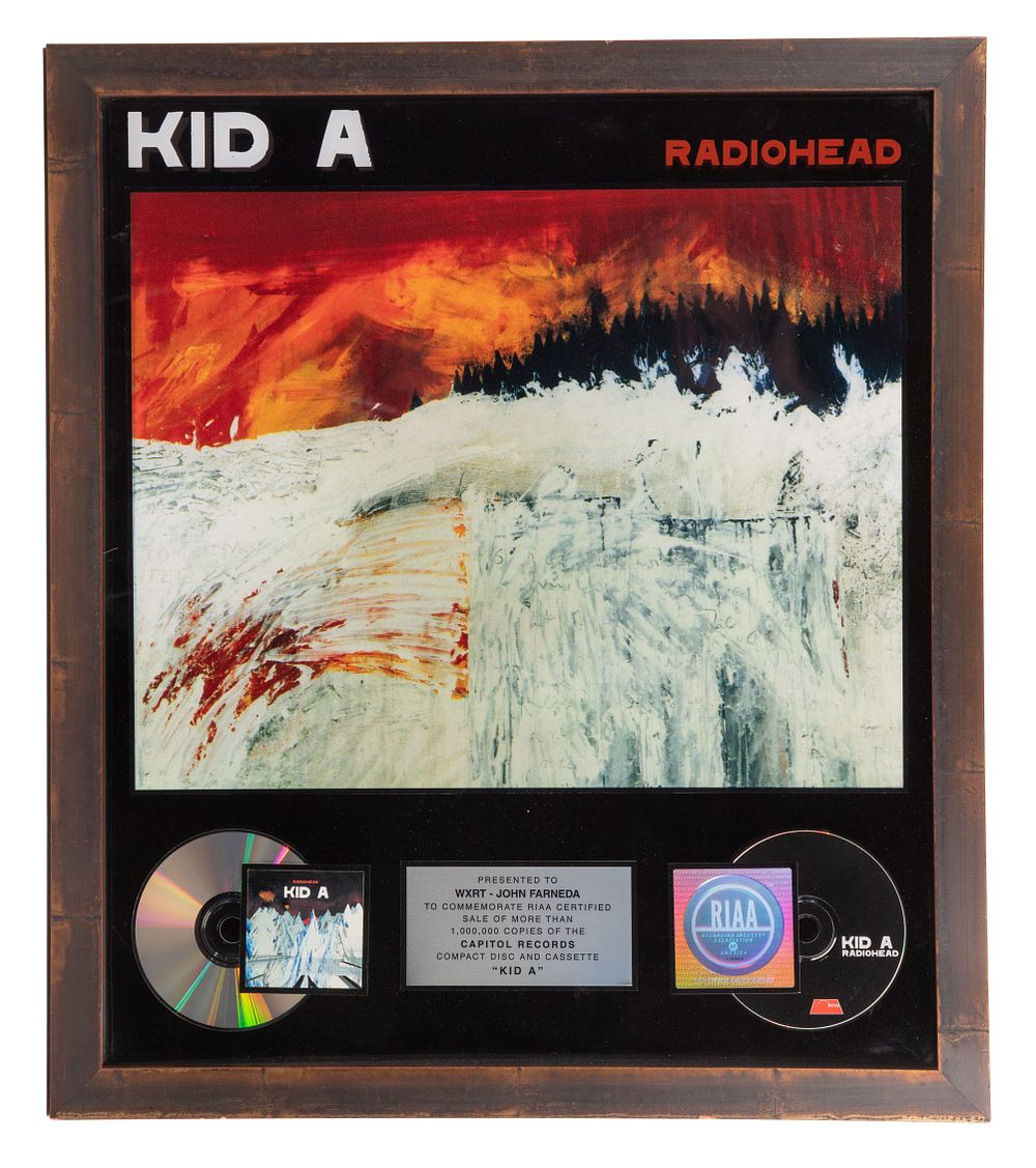 Lot 287: Radiohead 'Kid A' 1-Million Sales Award