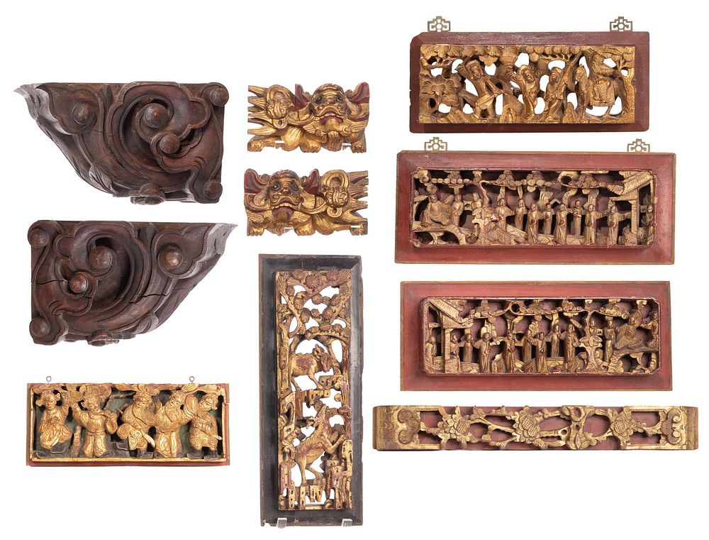 Lot 156: Asian Wood Panel Assortment