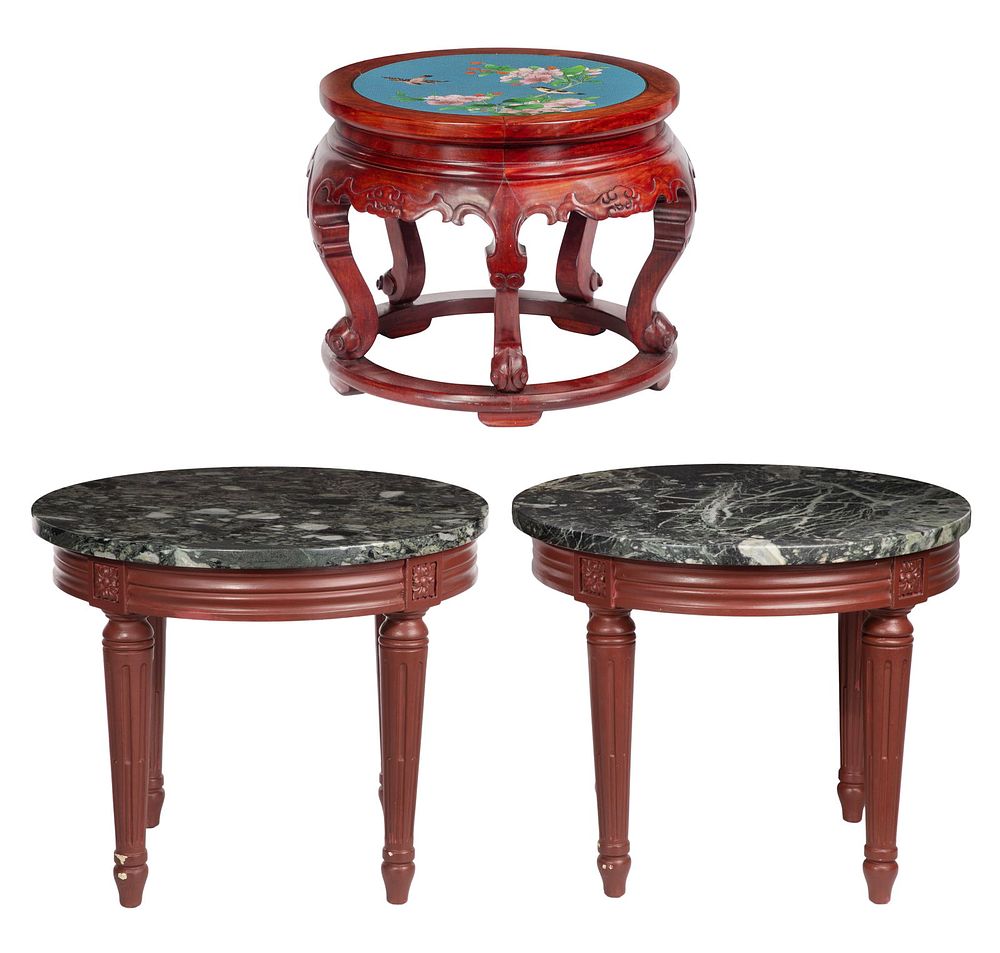 Lot 170: Asian Cloisonne and Wood Plant Stand