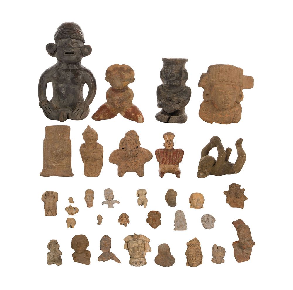 Lot 180: Mexican Pre-Columbian Style Figural Pottery Assortment