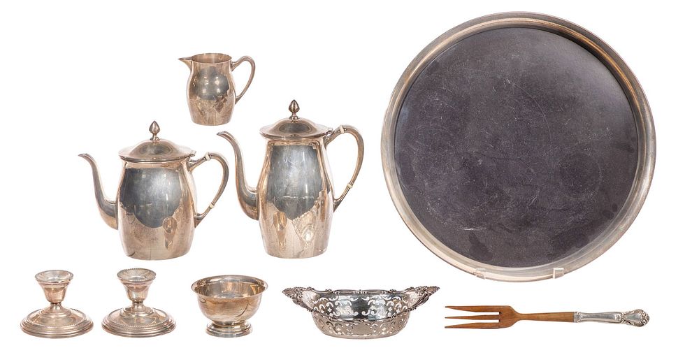 Lot 198: Sterling Silver Tableware Assortment