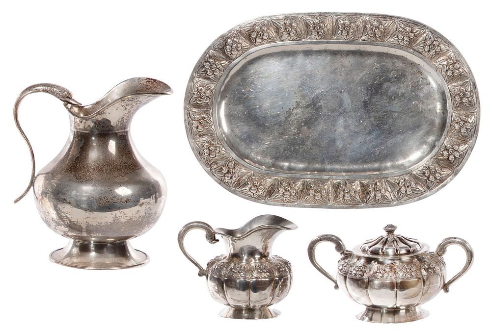 Lot 203: Mexican Sterling Silver Tableware Assortment