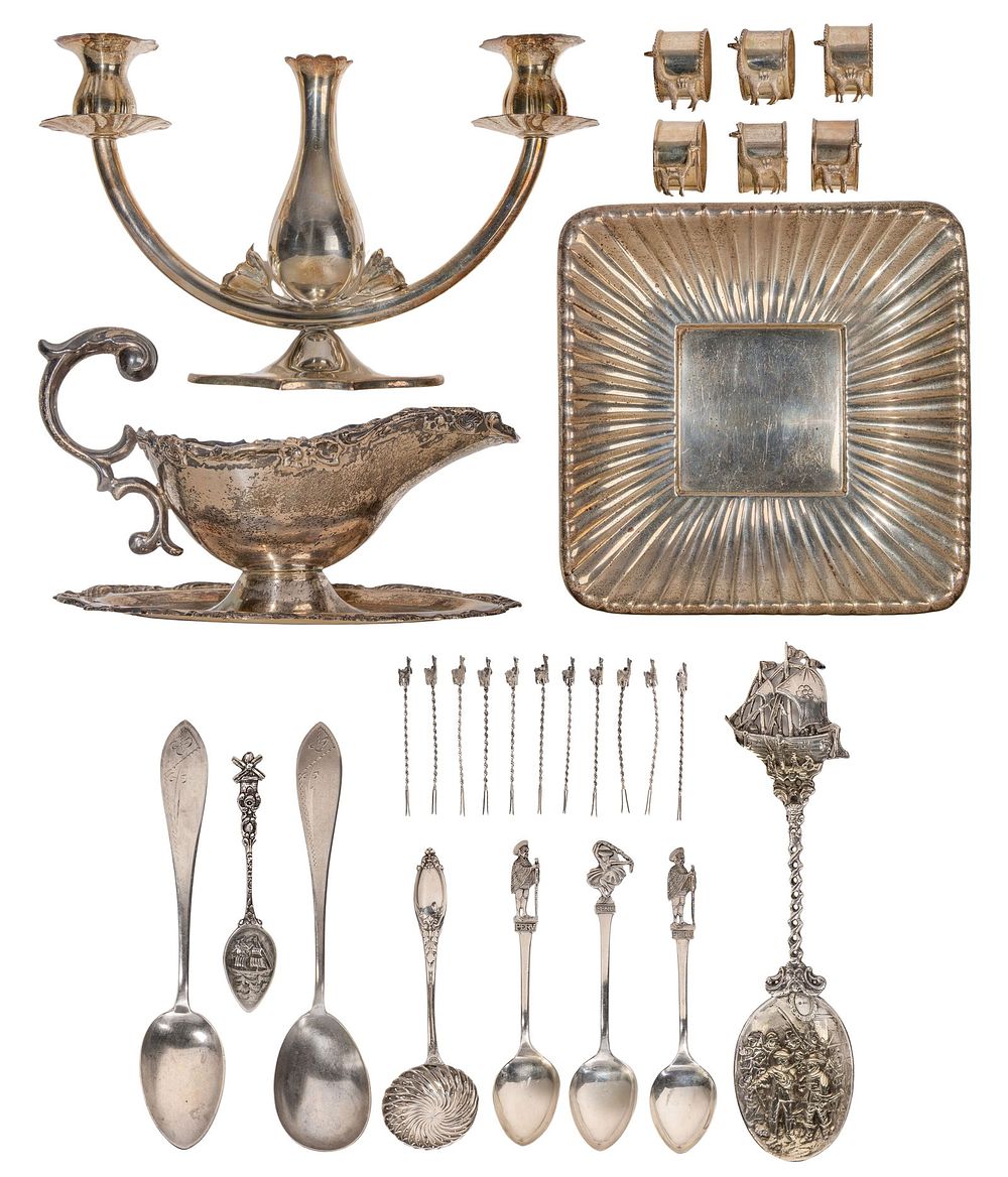 Lot 207: Sterling Silver Tableware Assortment
