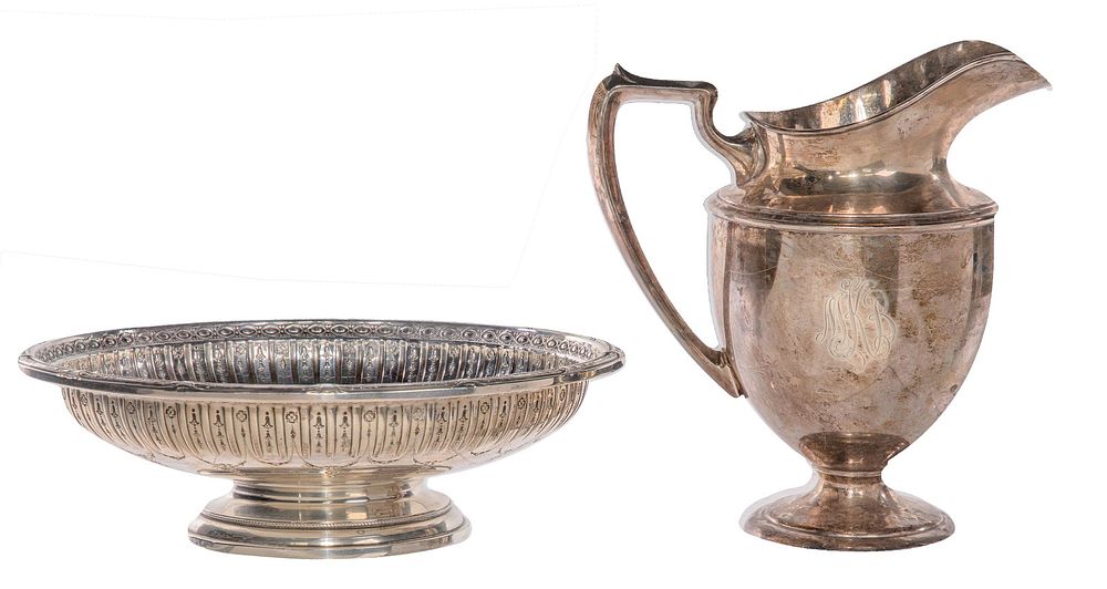 Lot 208: Sterling Silver Pitcher and Bowl