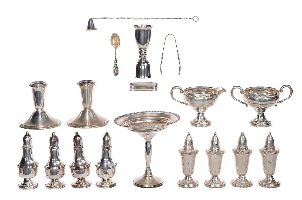 Lot 216: Sterling Silver Tableware Assortment