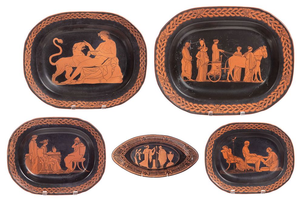 Lot 246: Classical Antiquities Attic Black Red Figure Ware Ceramic Platters