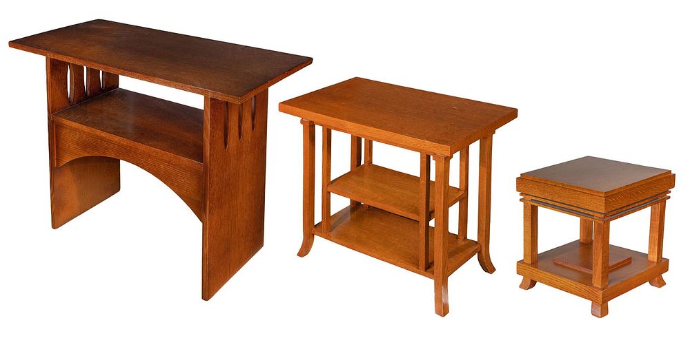 Lot 270: Mission Style Oak Table Assortment