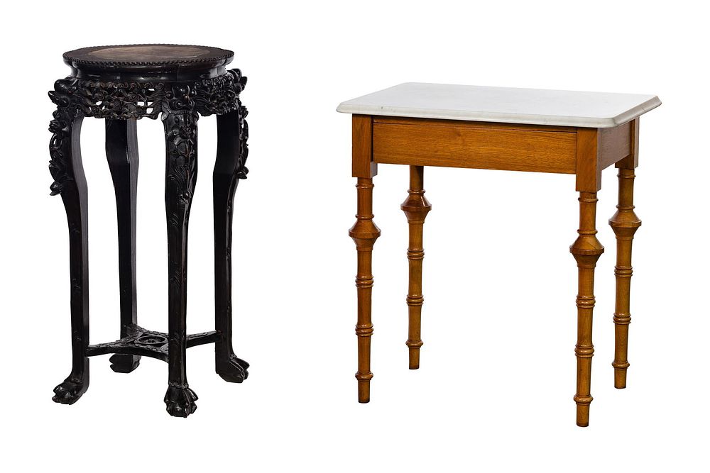 Lot 272: Marble Top Plant and Wash Stand