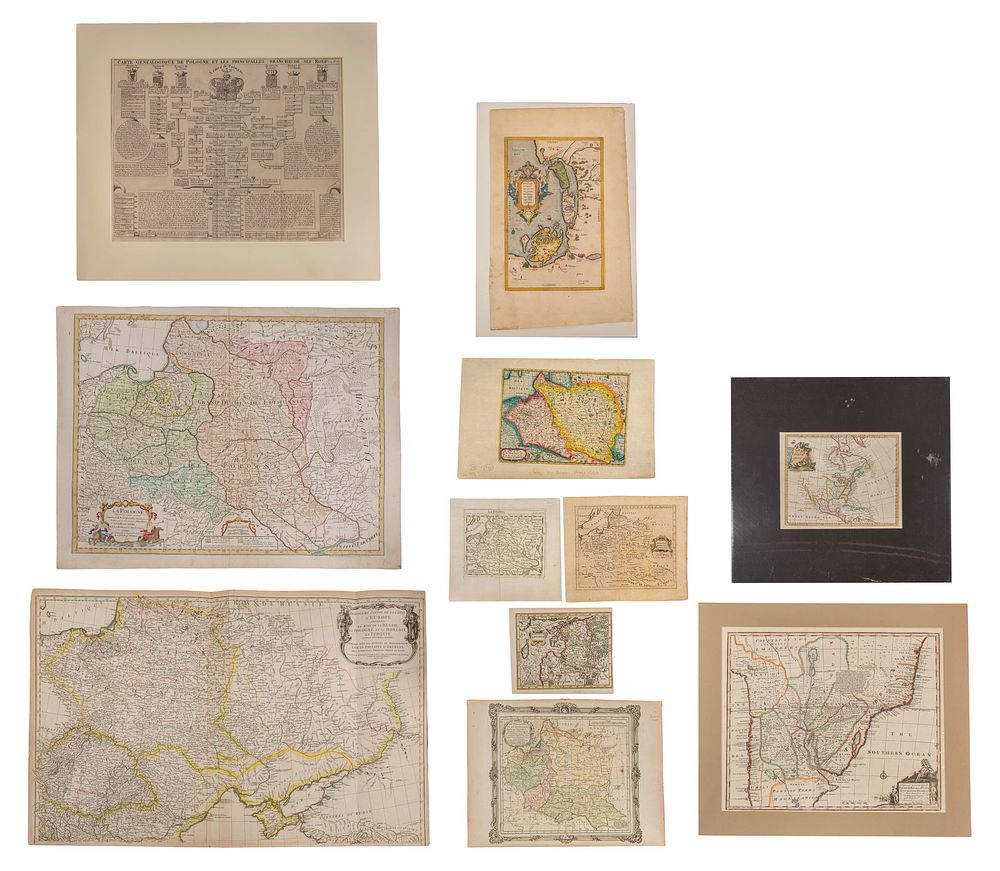 Lot 305: Hand Colored Map Assortment