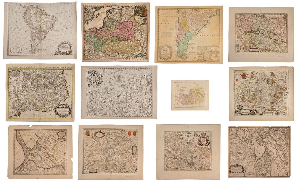 Lot 306: Hand Colored Map Assortment