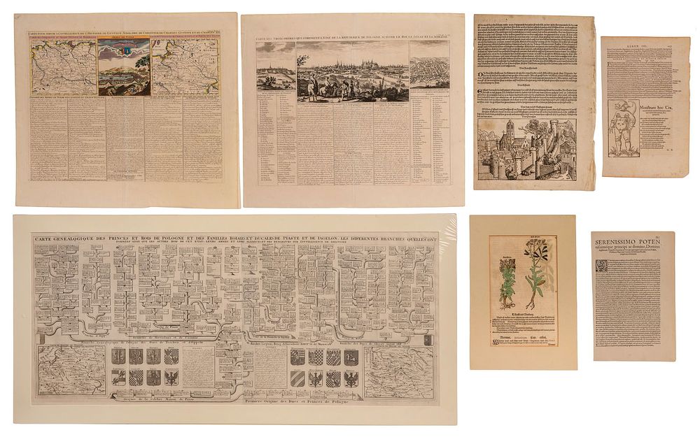 Lot 309: Map and Post-Incunable Woodcut Assortment