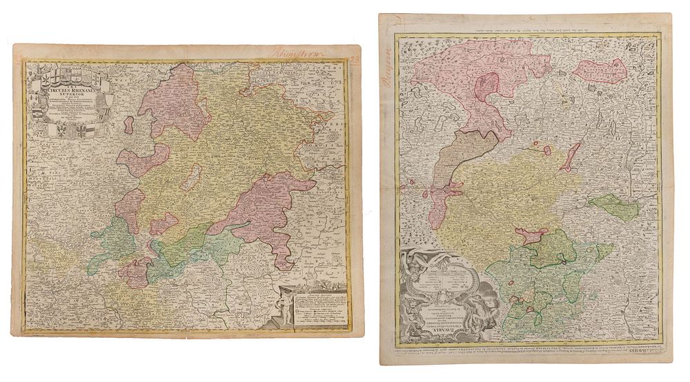 Lot 315: Johann Baptist Homann (German, 1663-1724) Hand Colored Maps