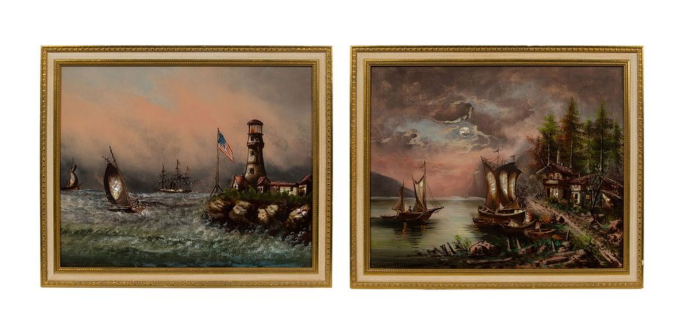 Lot 154: Unknown Artist (20th Century) Acrylic on Pearlescent Sheets
