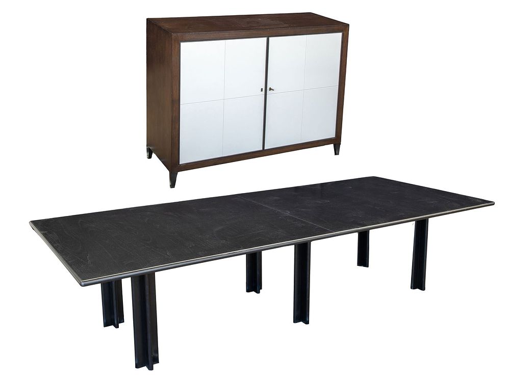 Lot 162: Knoll Table and Holly Hunt Cabinet