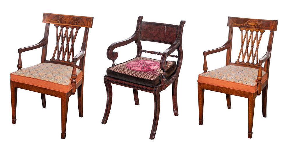Lot 175: Hepplewhite and Regency Chair Assortment