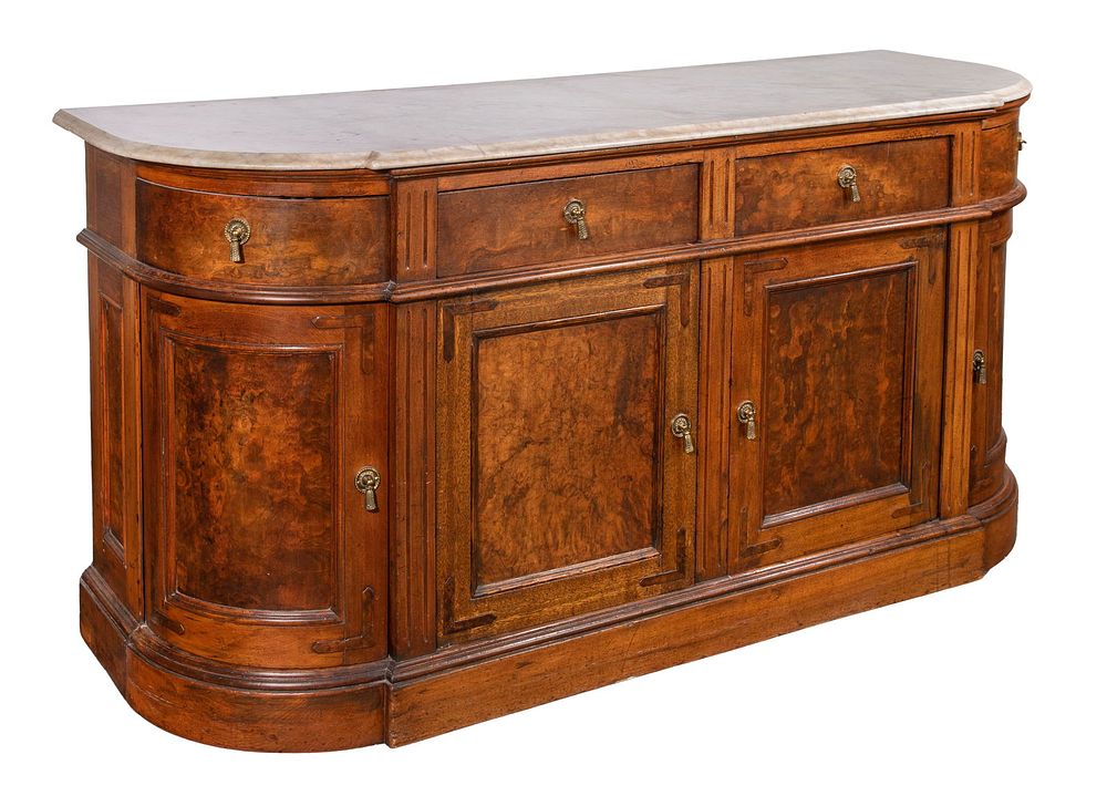 Lot 177: Marble Topped Sideboard