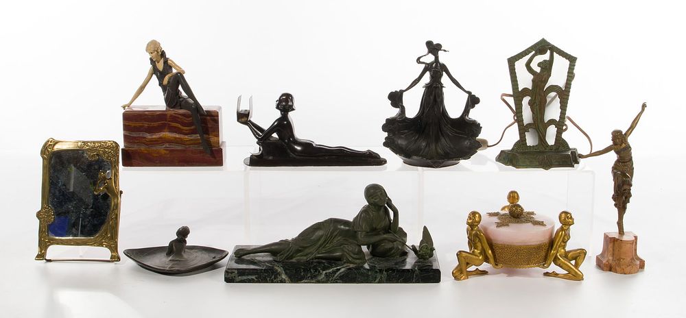 Lot 200: Art Nouveau Style Metal Sculpture Assortment