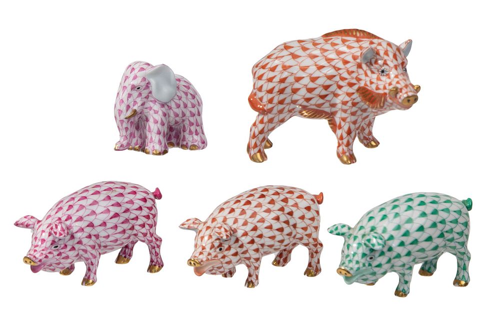 Lot 228: Herend Porcelain Animal Figurine Assortment